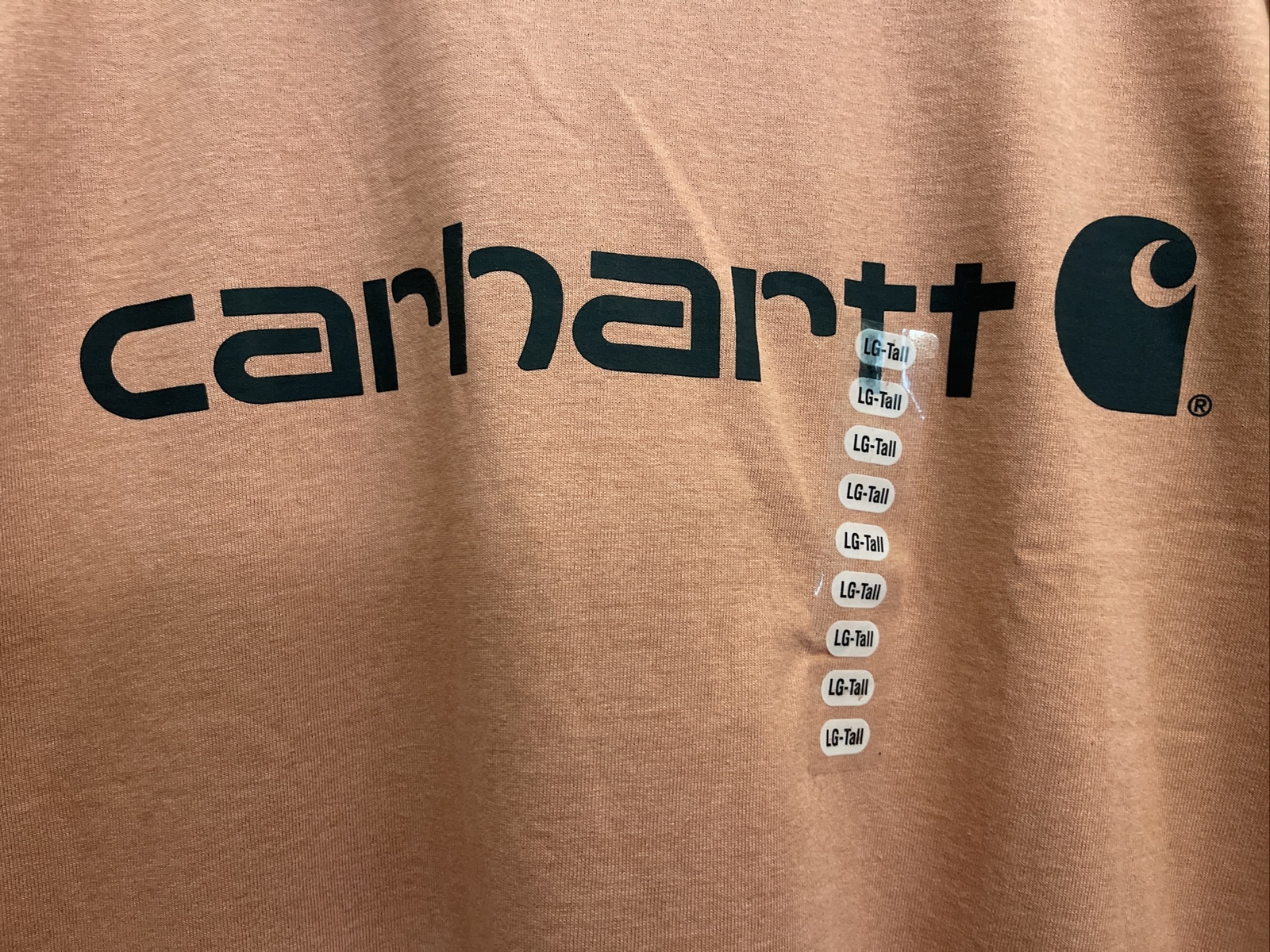 Carhartt T-Shirt Sz L Large Ginger Heather Heavy Short Sleeve Spellout TK0195-M gallery