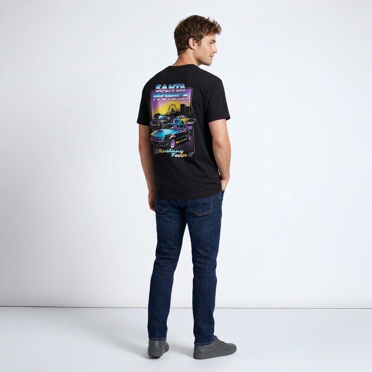 Ford Road Trip T-Shirt Mens XXL Black Retro Santa Monica Mustang Fever Graphic gallery