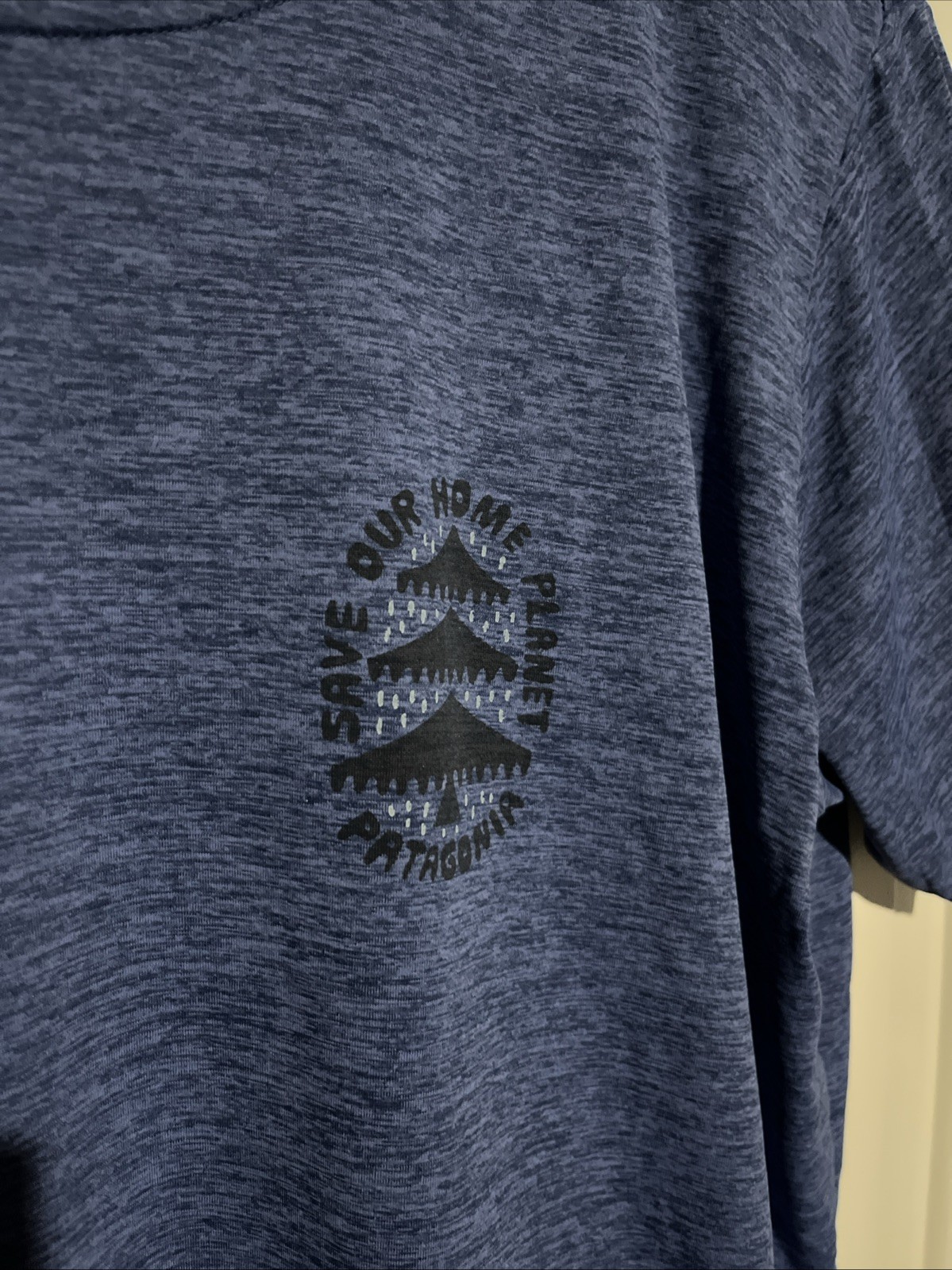 Patagonia Save Our Home Planet Graphic T Shirt Blue Mens Size L Short Sleeve gallery