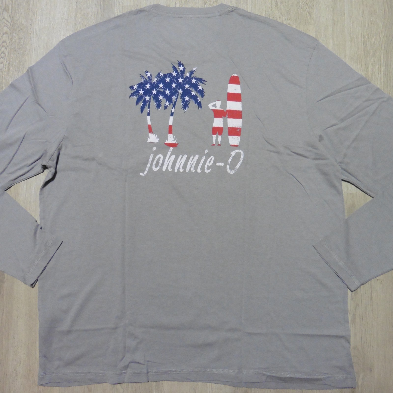 JOHNNIE O Mens S M L XL 2XL T SHIRT US PALM TREE STEEL GREY FLAG GOLF BRENNAN gallery