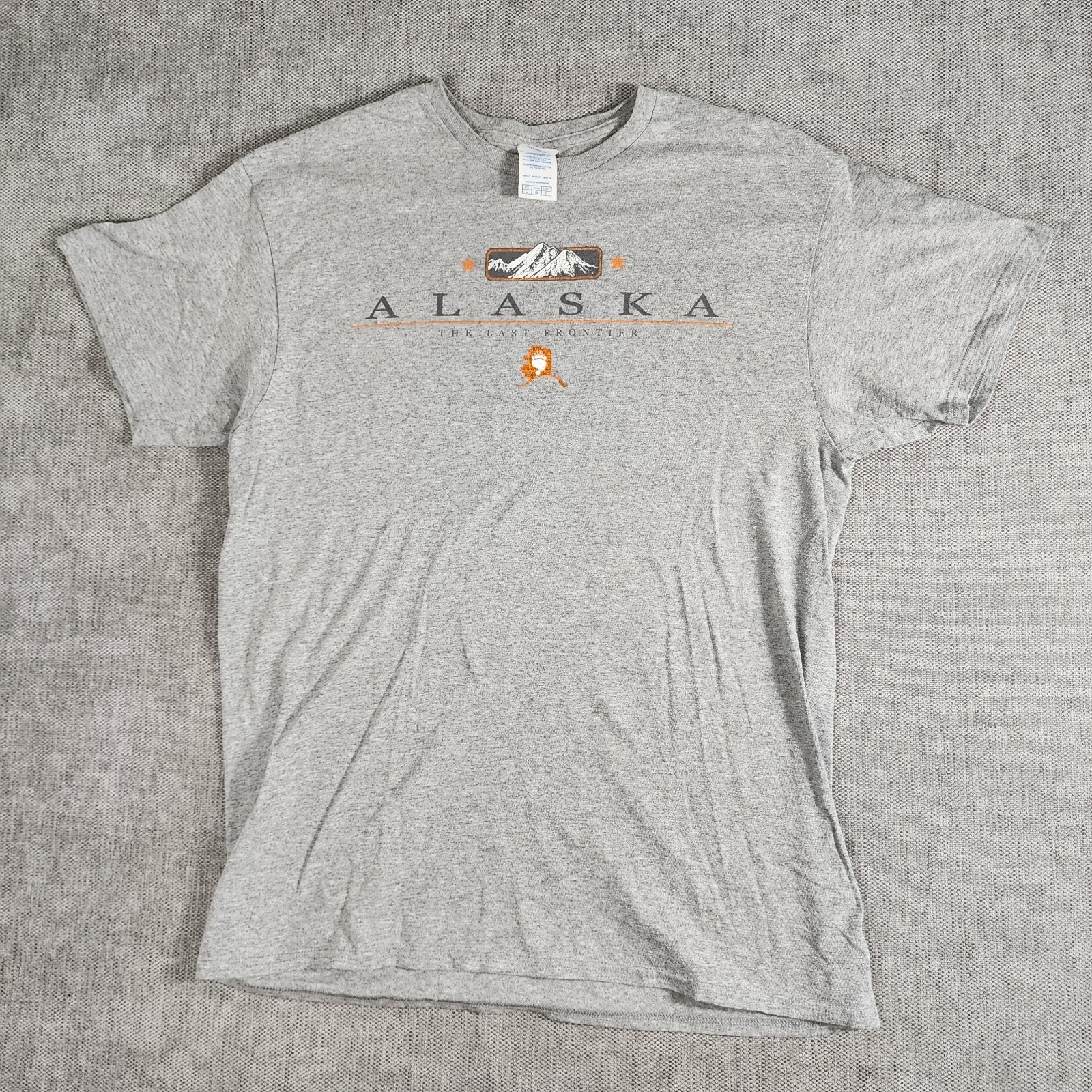 Alaska The Last Frontier Mountain Grey Tshirt Size Large