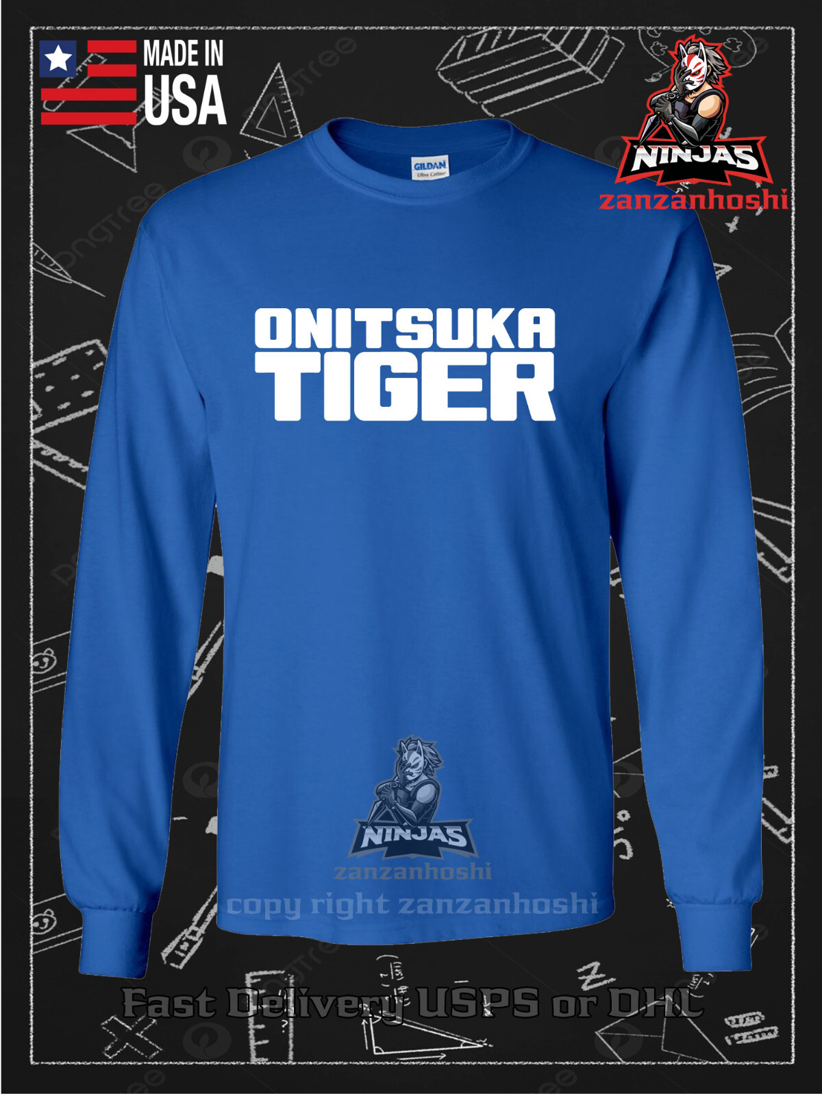 New Tees Onitsuka Tiger Logo Men's Long Sleeve T-Shirt American Tees gallery