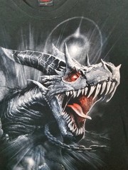 Spiral Direct ” Dragon’s Cry” Double Sided Graphic T-Shirt Size XL Black…