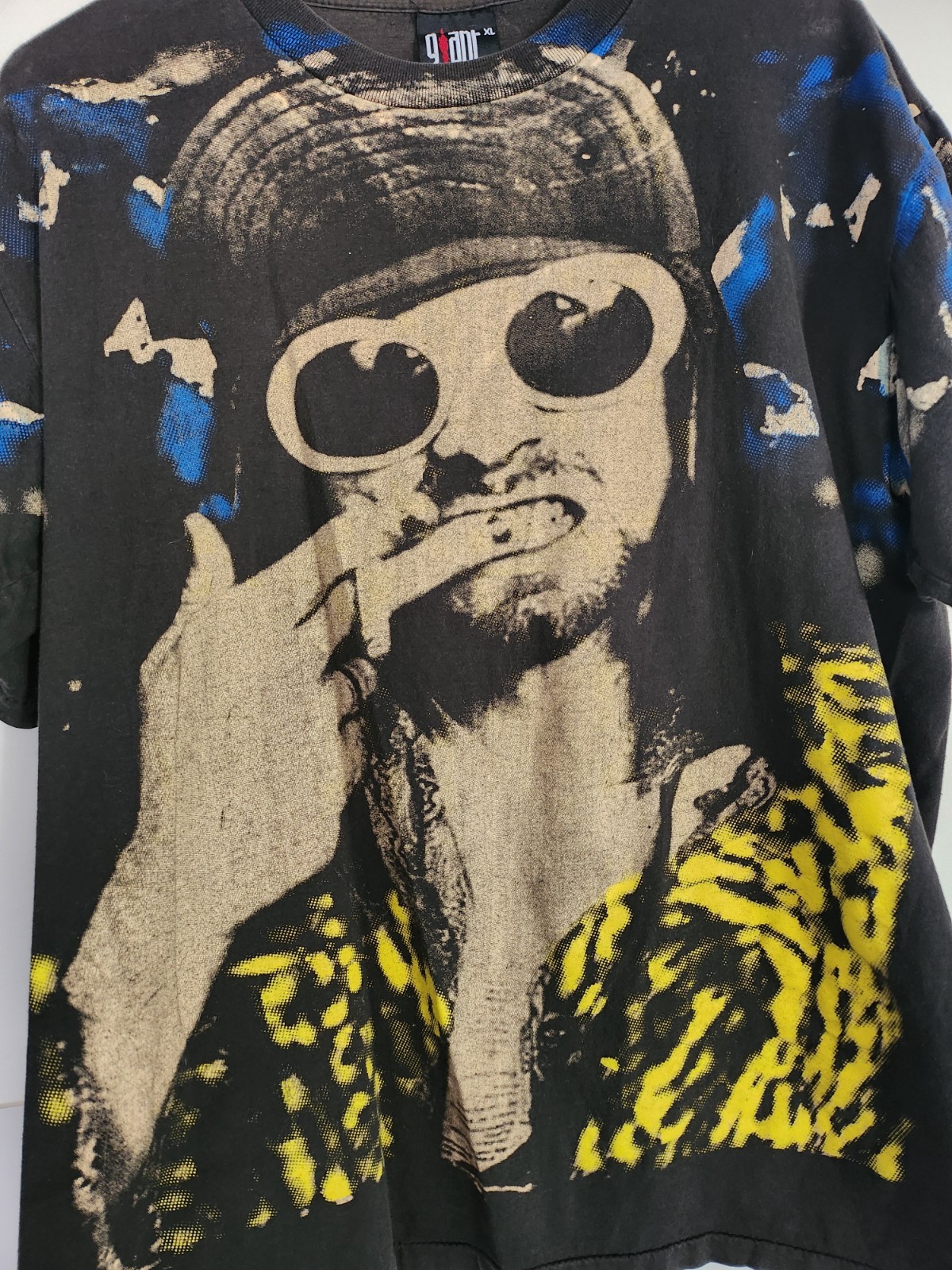 Vtg All Over Double Sided Print Kurt Cobain Nirvana Shirt Giant Extra Large XL gallery