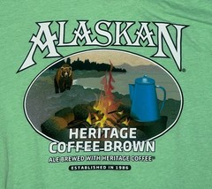 nwt ALASKAN BREWING COFFEE BROWN ALE TEE Alaska Heritage Coffee Beer L t-shirt