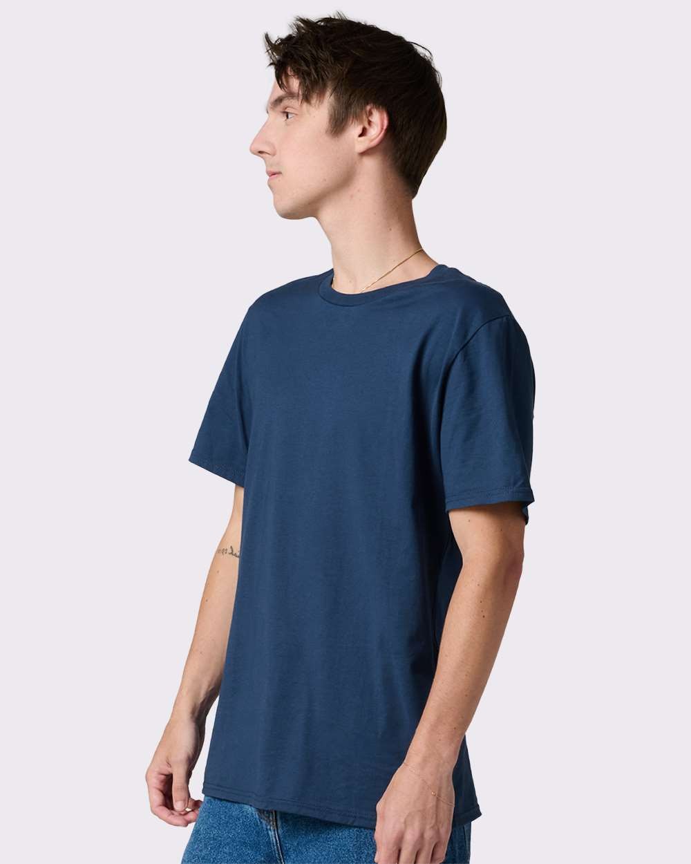 🔥 JERZEES Premium Short Sleeve Cotton Pre-shrunk T-shirt 570MR Washed Navy 2XL gallery