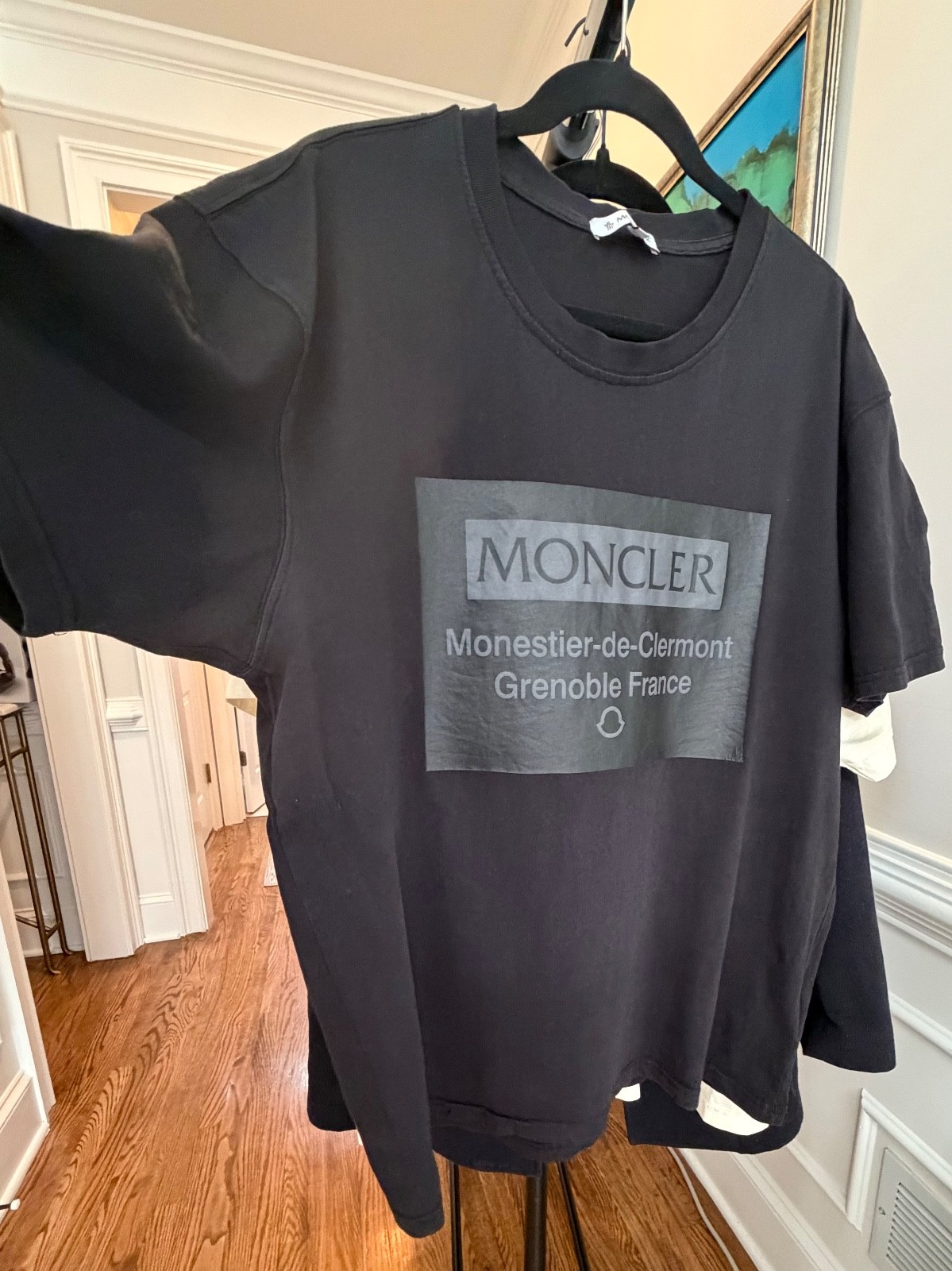 Authentic Moncler Grenoble Logo Tee Black Mens XXL Runs Small See Measurements gallery