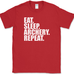 Eat Sleep Archery Repeat T-Shirt Funny Sports Bow Arrow Humor Gift Text Tee