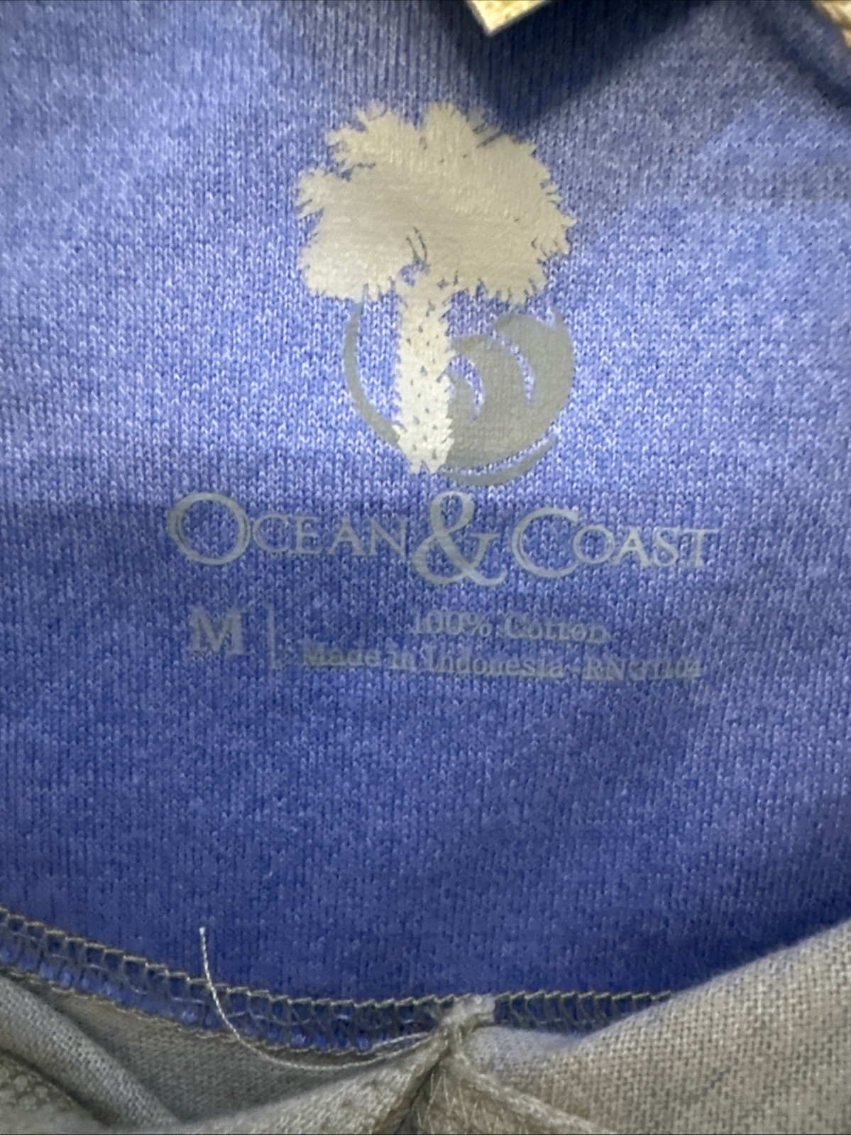 Ocean & Coast Periwinkle Palm Leaf Print Henley Mens Size Medium NWT Coastal gallery