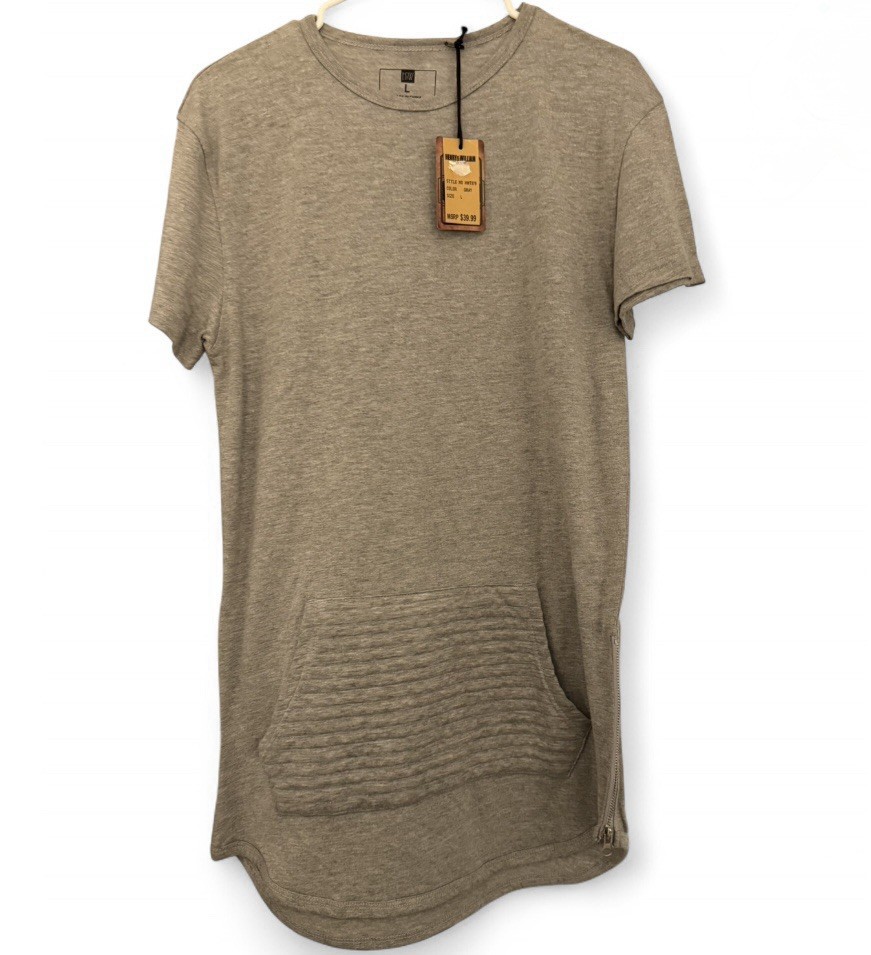 NWT Men’s Henry & William NY Side Zipper Kangaroo Pocket Shirt Size L $40 MSRP