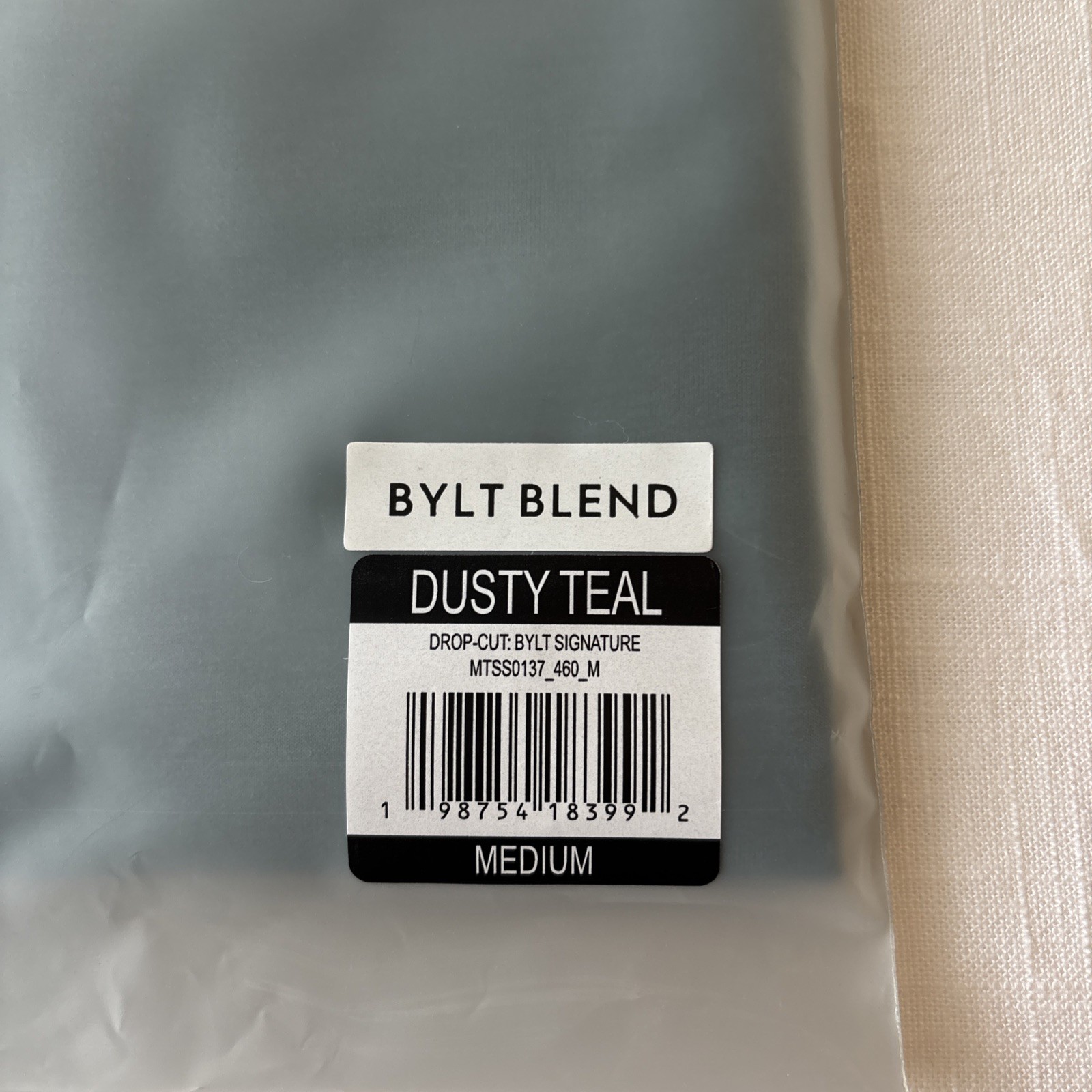 BYLT Signature Basics Men's S/S Blend, Size Medium Drop Cut Shirt NWT Dusty Teal gallery