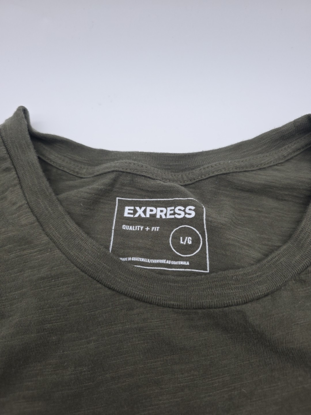 Express T-Shirt Men L Green Pocket Solid Cotton Tee. #46148 gallery