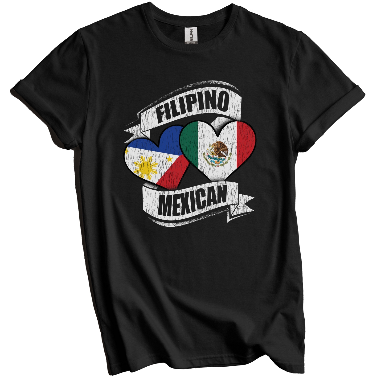 Filipino Mexican Hearts Philippines Mexico Flags T-Shirt