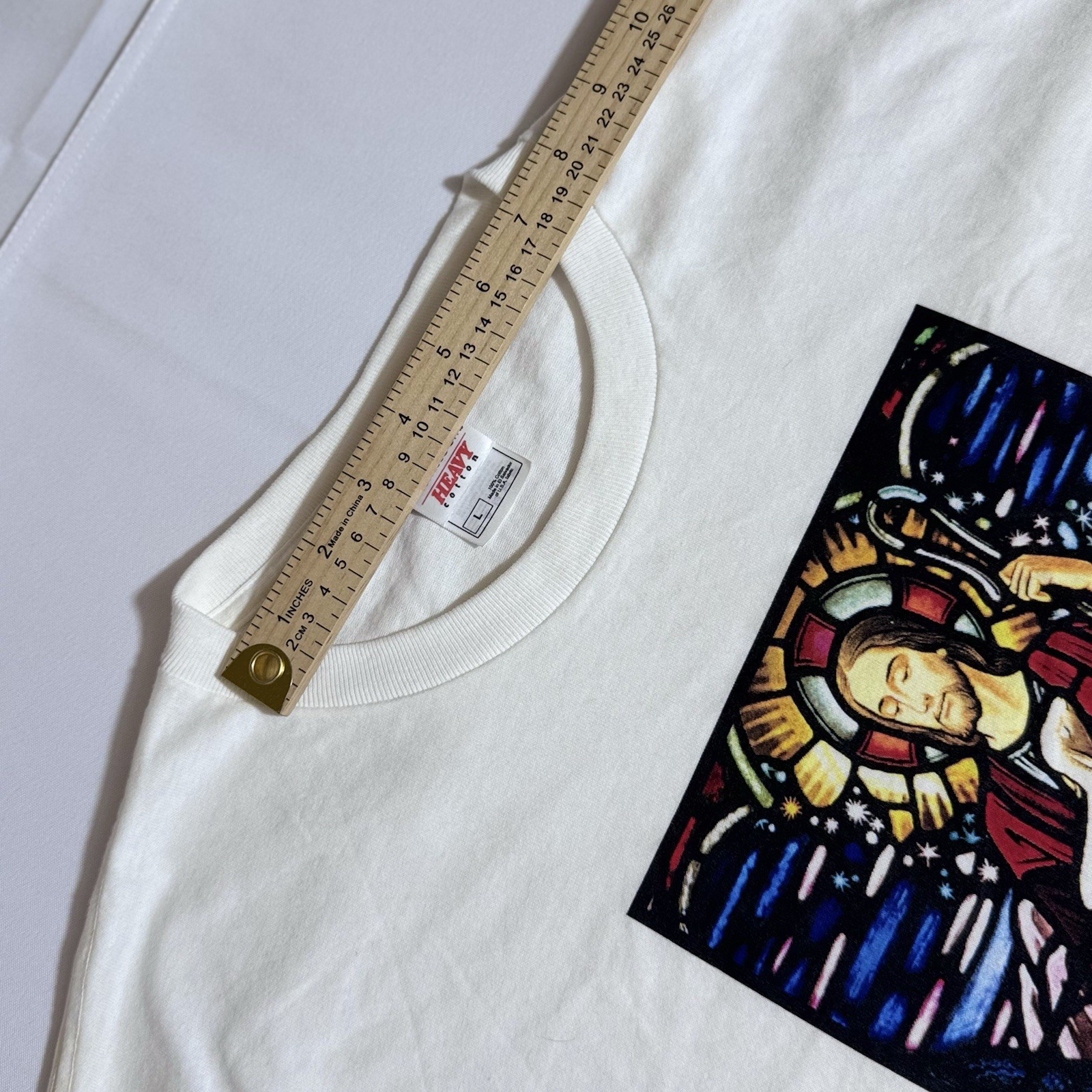 Fruit Of Loom, Heavy Cotton, JESUS AOP, White, Male/Female, Large gallery