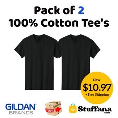 Gildan (2-pack) 100% Cotton Short Sleeve Tee T-Shirt S-3XL New