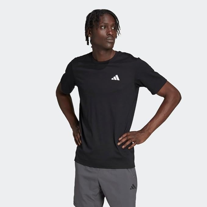 New Adidas Men's Essentials AeroReady Training T-Shirt - Black - FREE SHIP gallery