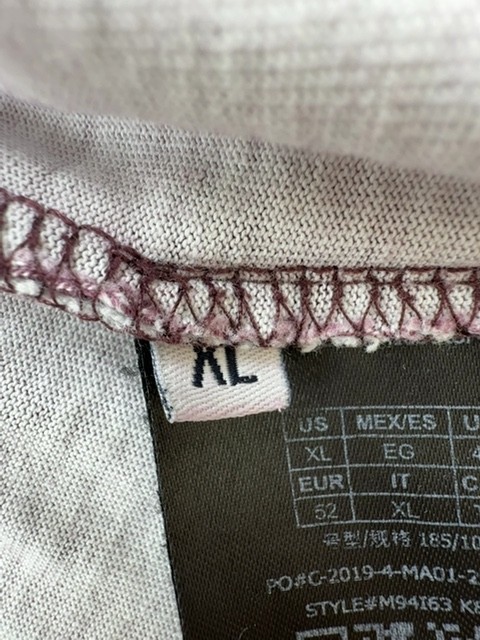 Guess Boys T Shirt XL Burgundy Gray White Striped Logo Graphic gallery