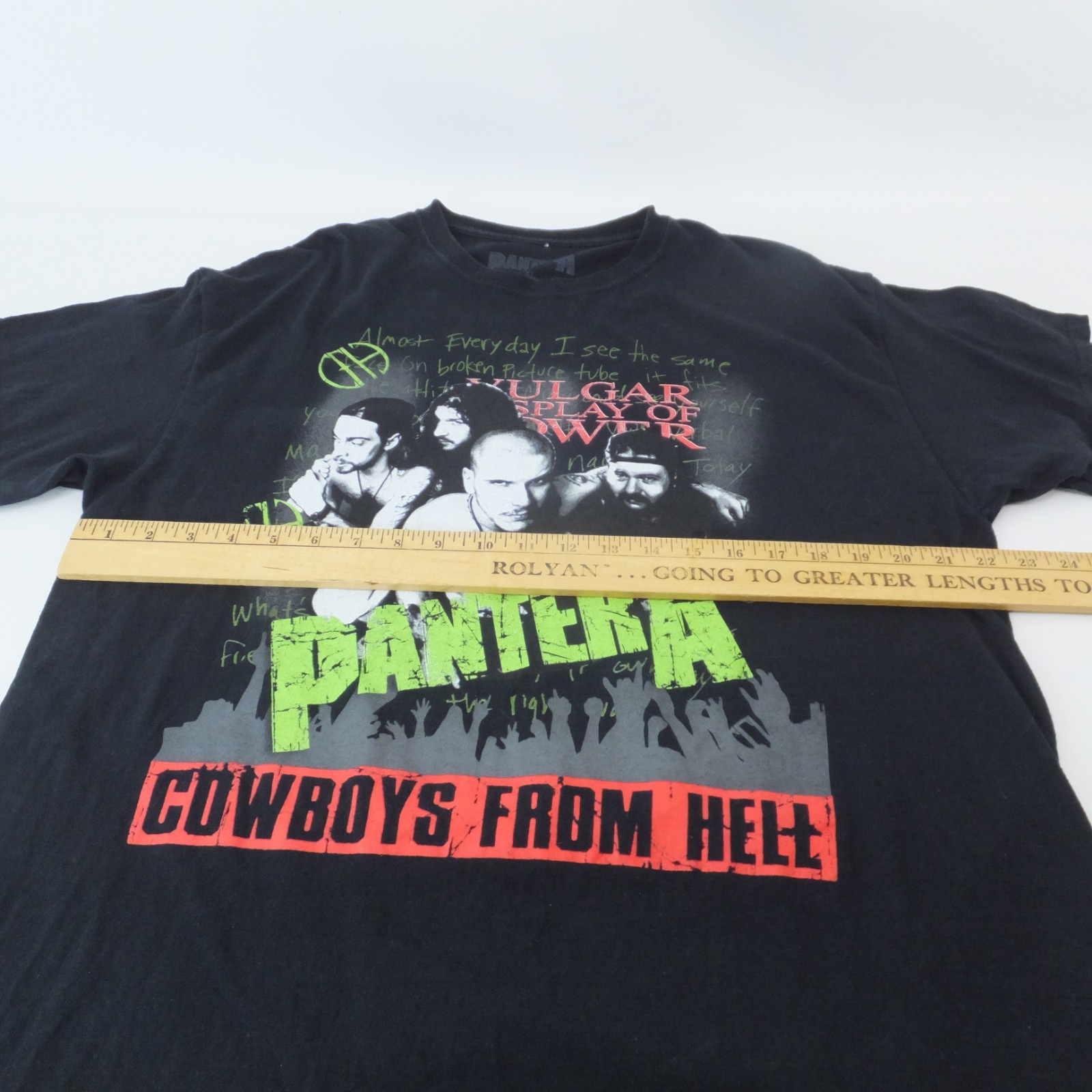 Pantera t-shirt Cowboys From Hell Metal Band XL Black Graphic Tee gallery