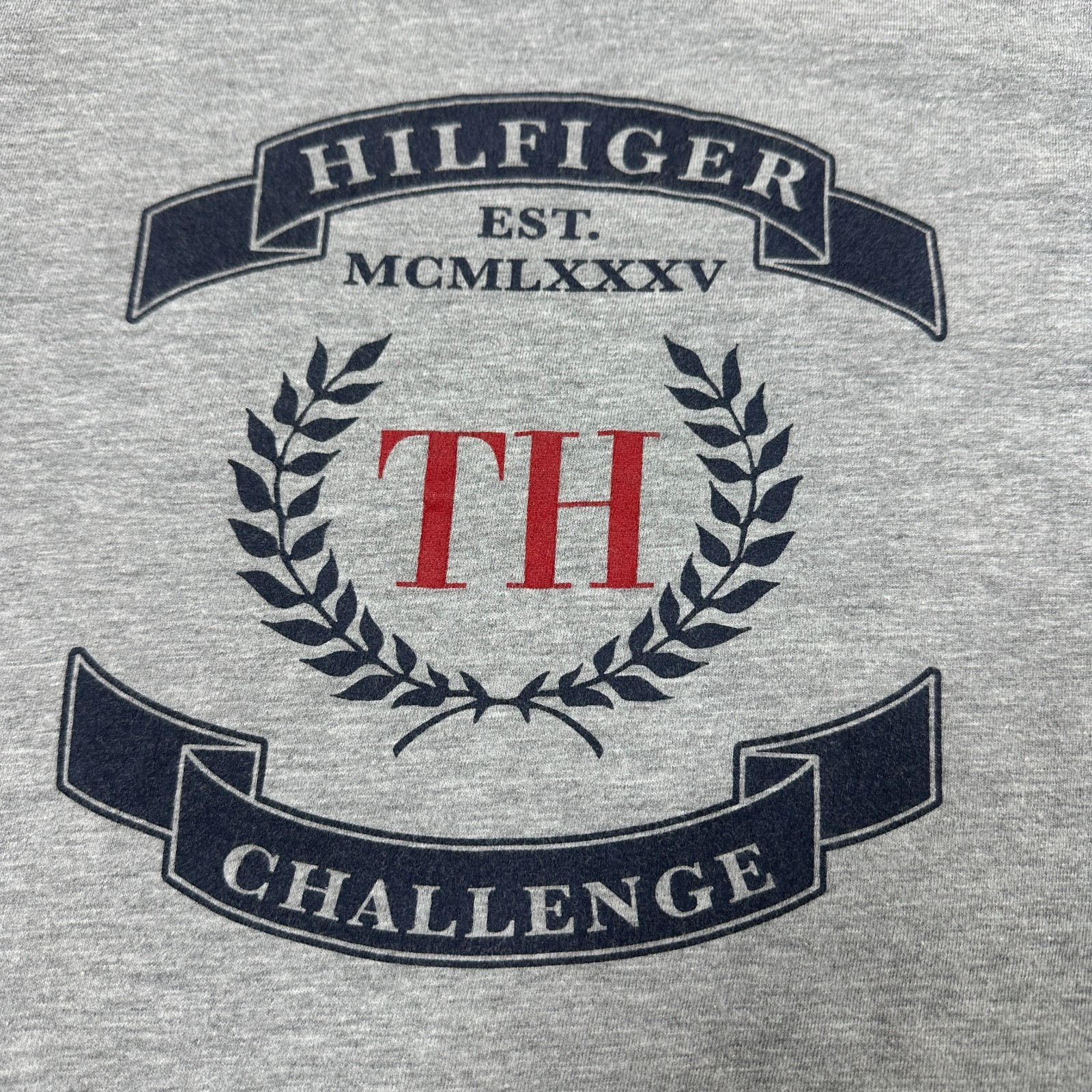 Tommy Hilfiger Challenge V Neck Gray Y2K T-Shirt - Size XXL gallery
