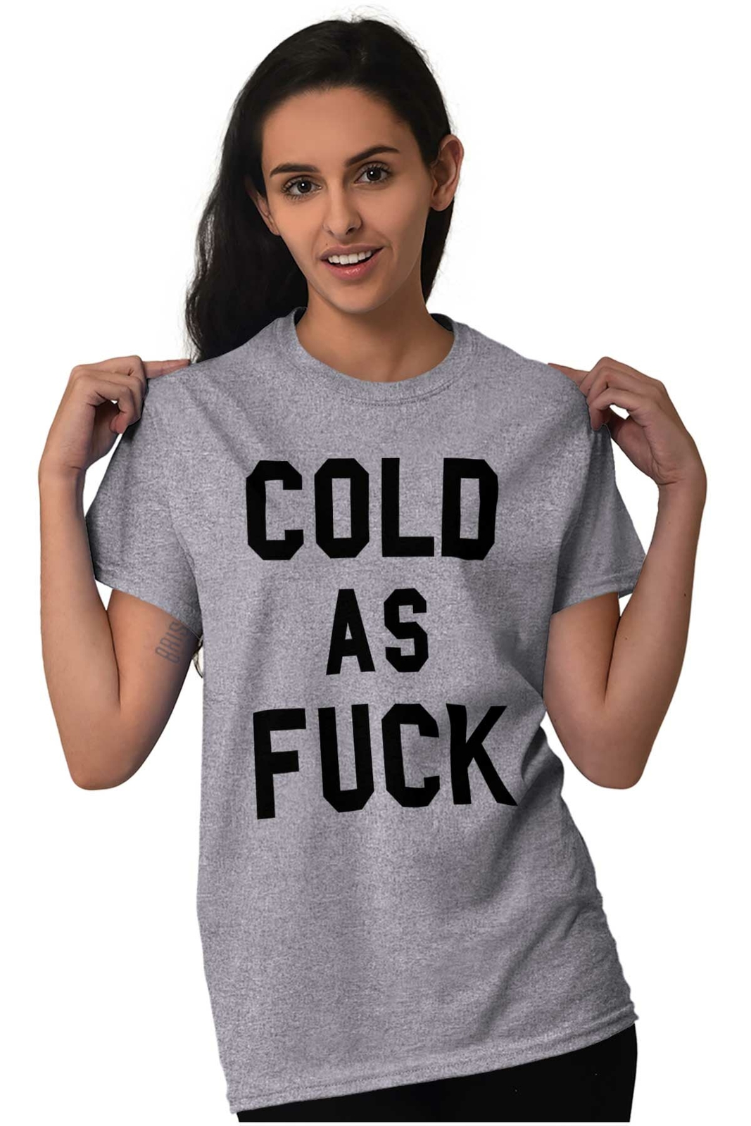 Cold AF Always Freezing Frigid Funny Gift Womens or Mens Crewneck T Shirt Tee gallery
