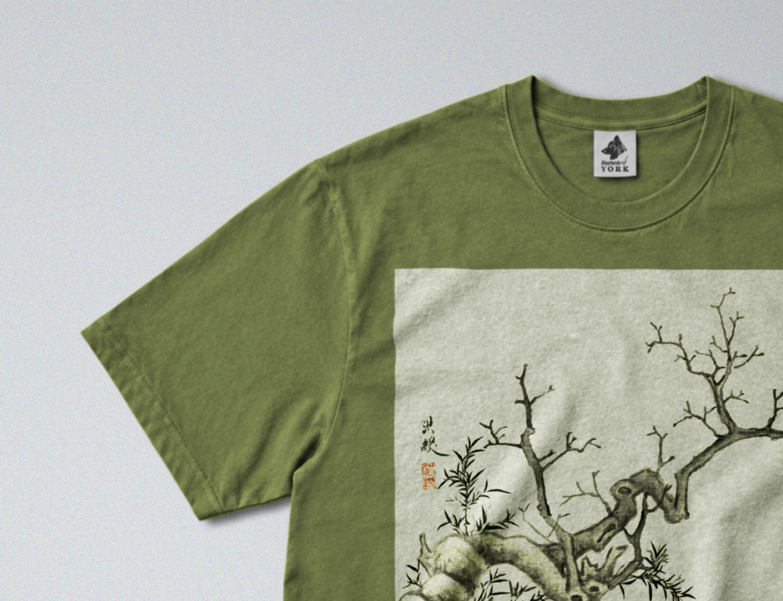 100% Cotton Tee - Regular Fit - Unisex - Chinese Botanical Print - Winter Scene gallery