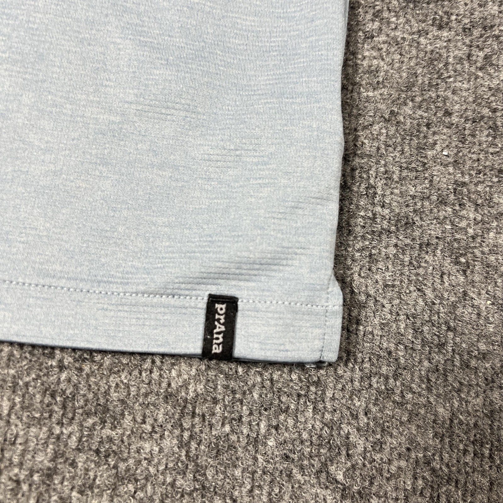 prAna Henley Shirt Mens Medium Light Blue Gray Slim Fit Long Sleeve Pocket Knit gallery