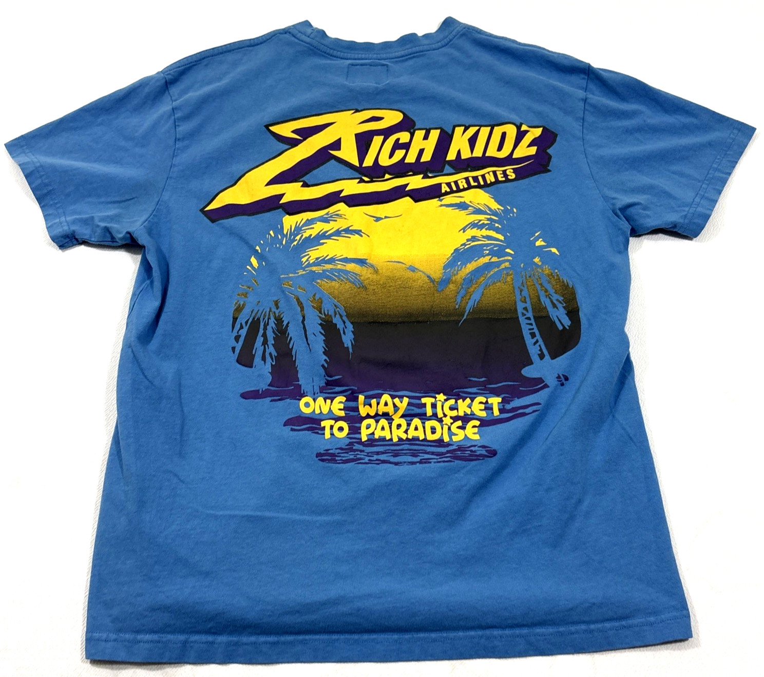 Rich Kidz Airlines Streetwear Urban T Shirt Mens L Daily Hip Hop Tee EUC Blue gallery