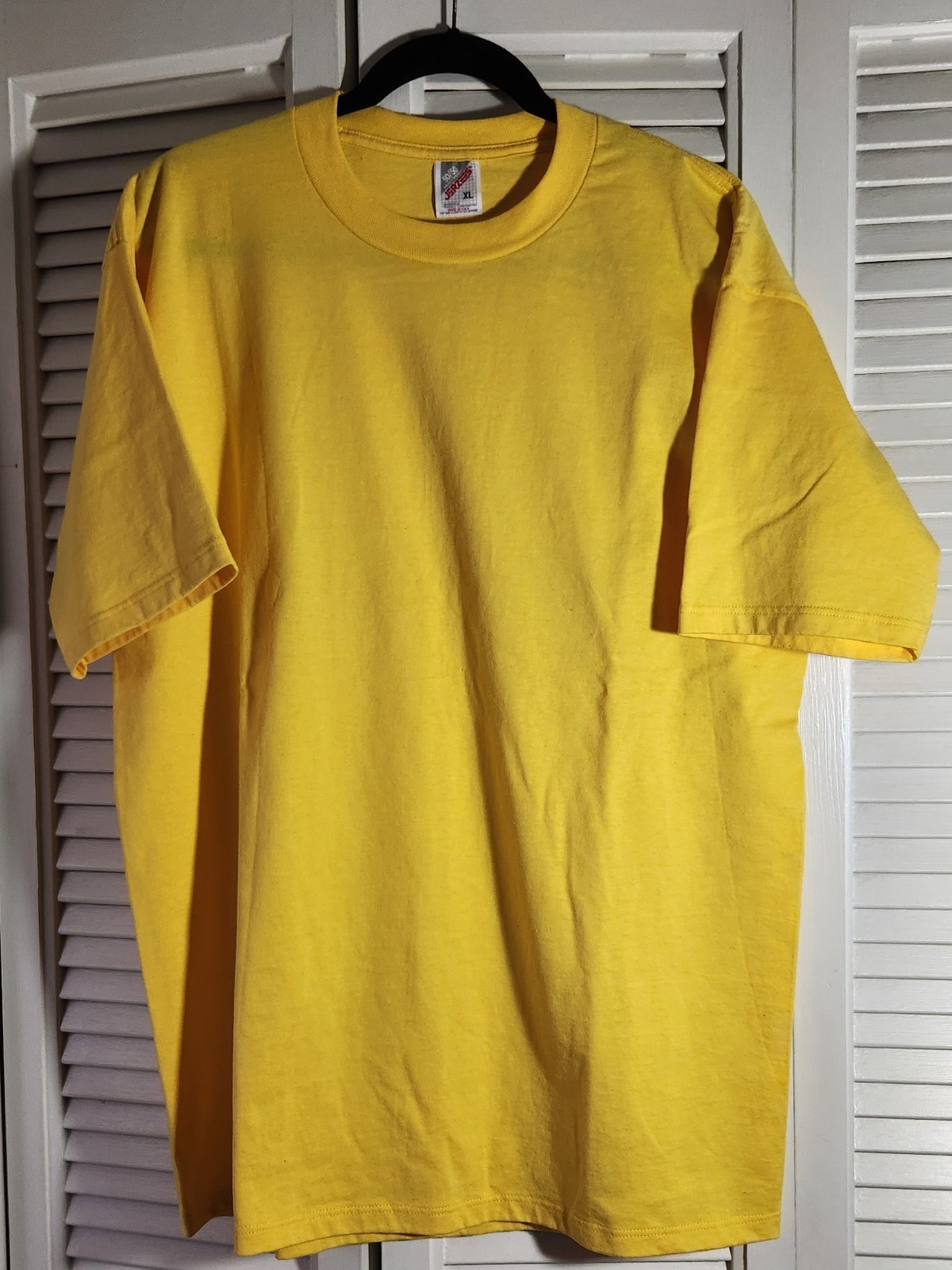 Vintage Jerzees Blank Yellow T Shirt XL 50/50 Cotton/Poly Blend