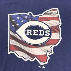 Cincinnati Red Ring Spun Cotton T-Shirt By Fanatics Men XL Navy Team Logo USA