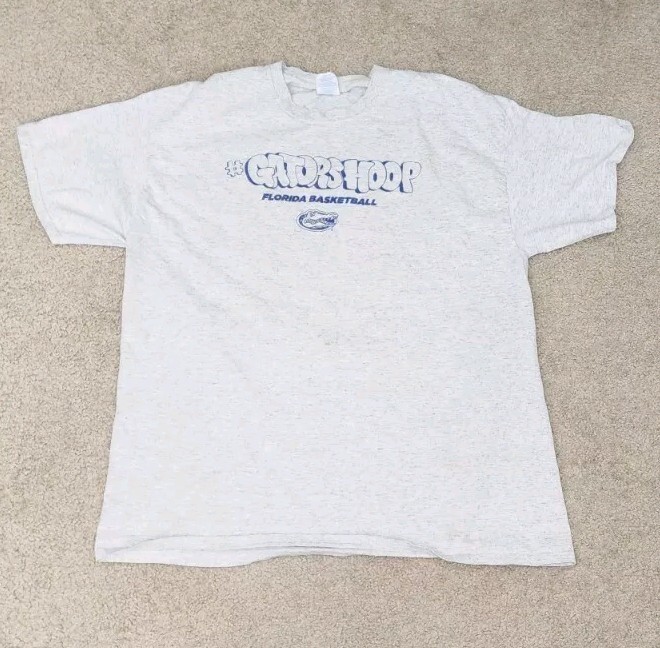Port & Company Florida Gators Shirt Mens Extra Large XL Gray Blue Chevron Oil