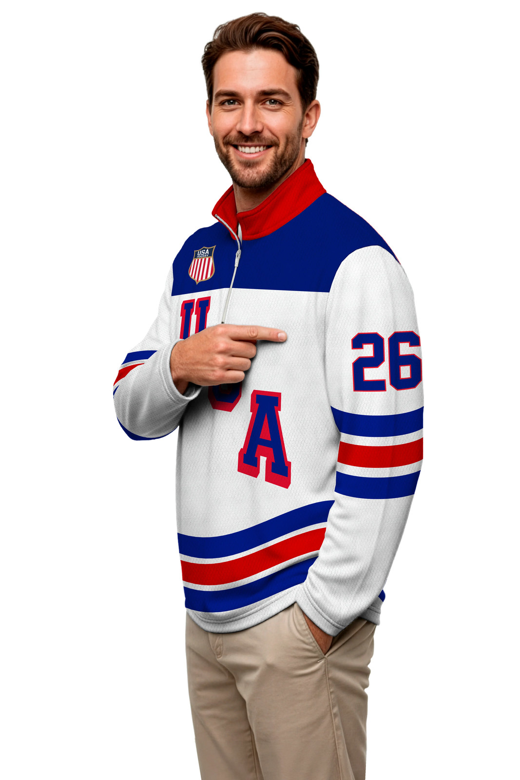 USA Hockey 2026 Replica Lightweight White 1/4 Zip Pullover gallery