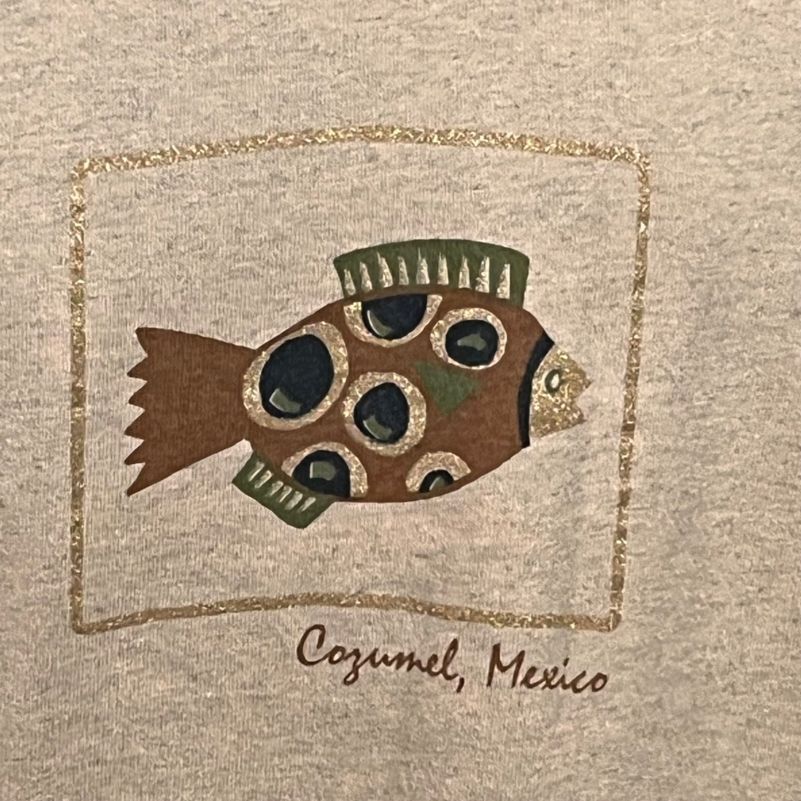 Cozumel Mexico Beach Fish Graphic Short Sleeve Shirt Size Large NWOT gallery