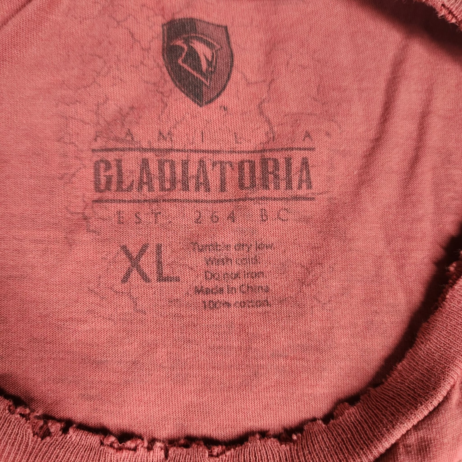 GLADIATORIA T-Shirt Men's XL Red Graphic AOP Distressed Gladiator Collesium Rome gallery
