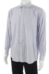 Johnston & Murphy Mens Light Blue Check Point Collar Button-Up Shirt Size M