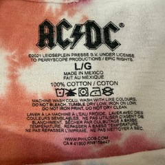 AC/DC High Voltage Tie Dye Graphic T-Shirt Mens Medium Fit Multi Color Rock Band