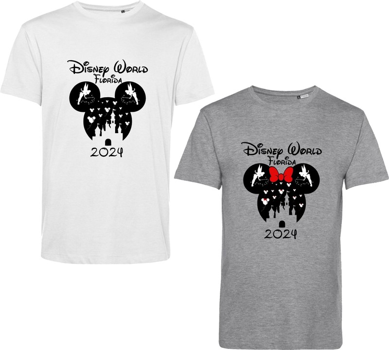 Disney World Florida 2024 Couple Matching Pack T Shirt Mickey Minnie Mouse Top