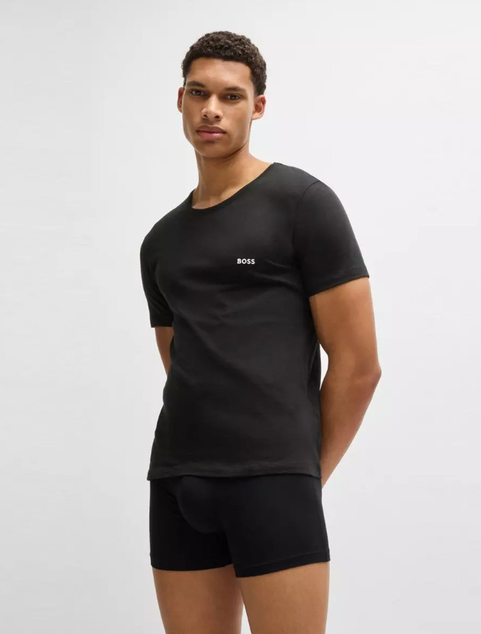 T-Shirts BOSS Mens Multicoloured 3 Pack Short Sleeve With Logo - Size M gallery