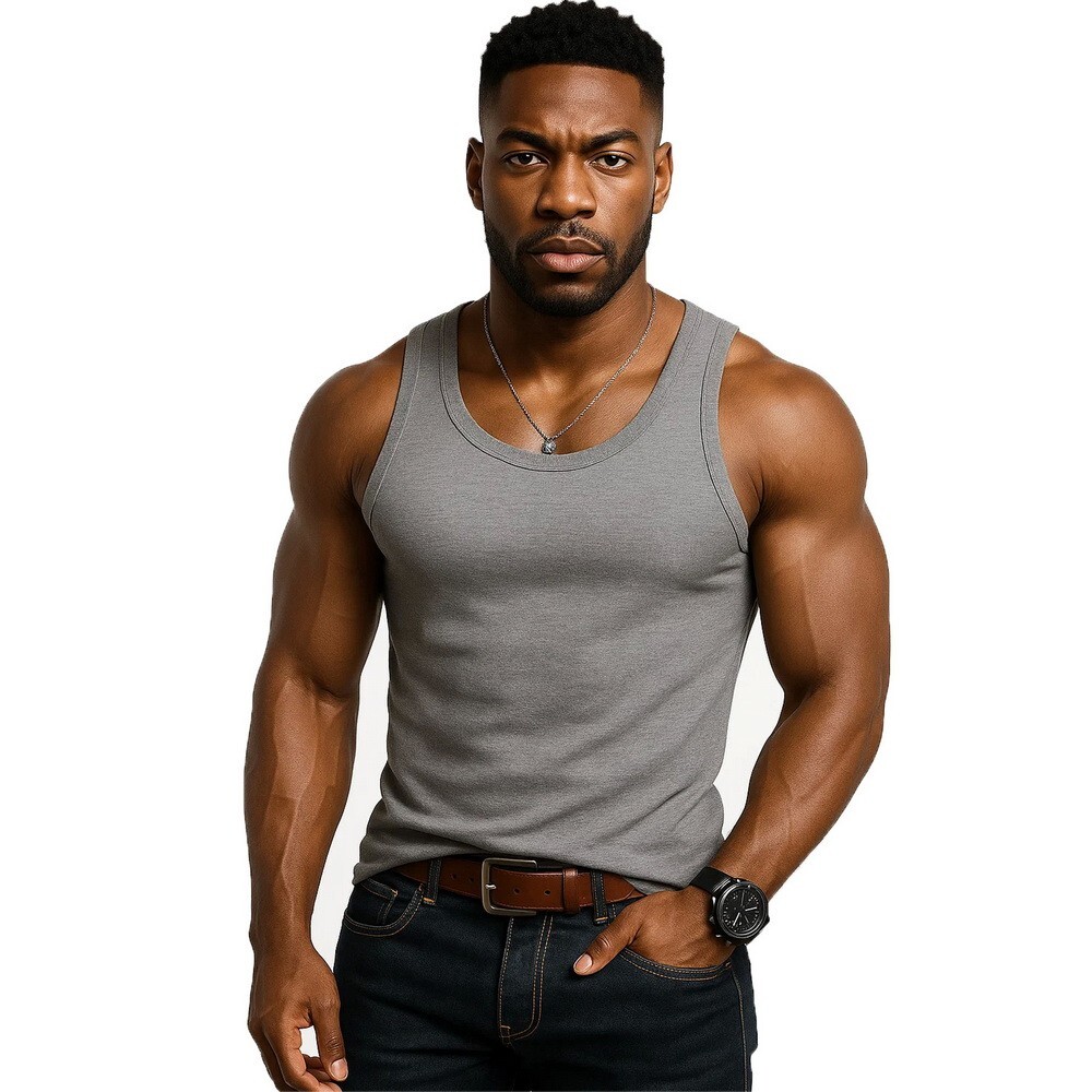 1 3 6 Packs Men 100% Cotton Ribbed Tank Top A-Shirt Wife Beater Undershirts Lot gallery