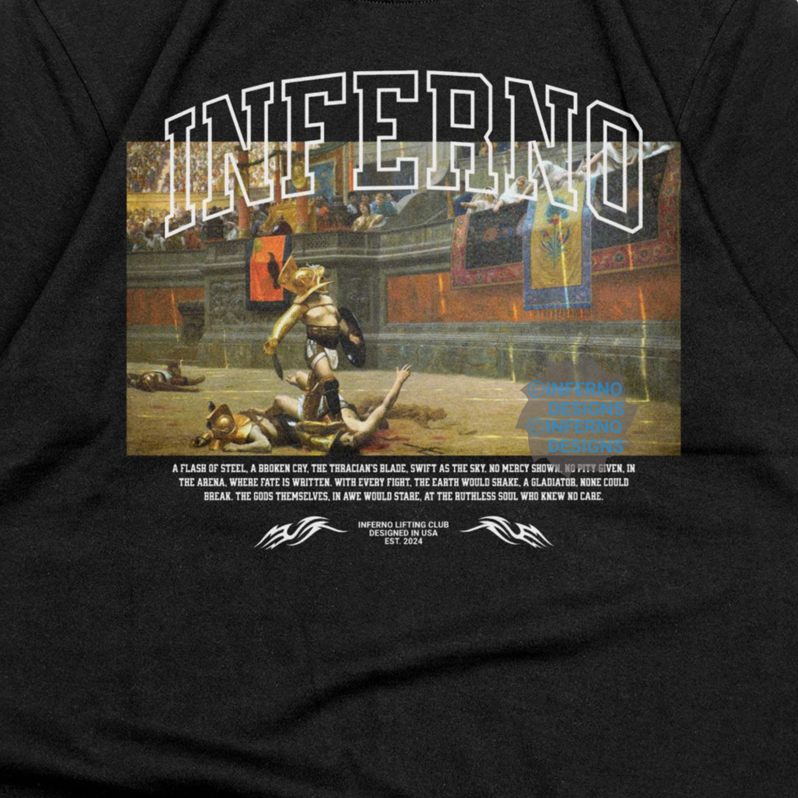 Gladiator Inferno Workout shirt, Gym tee, Pump cover, Retro, Classic art tshirt gallery