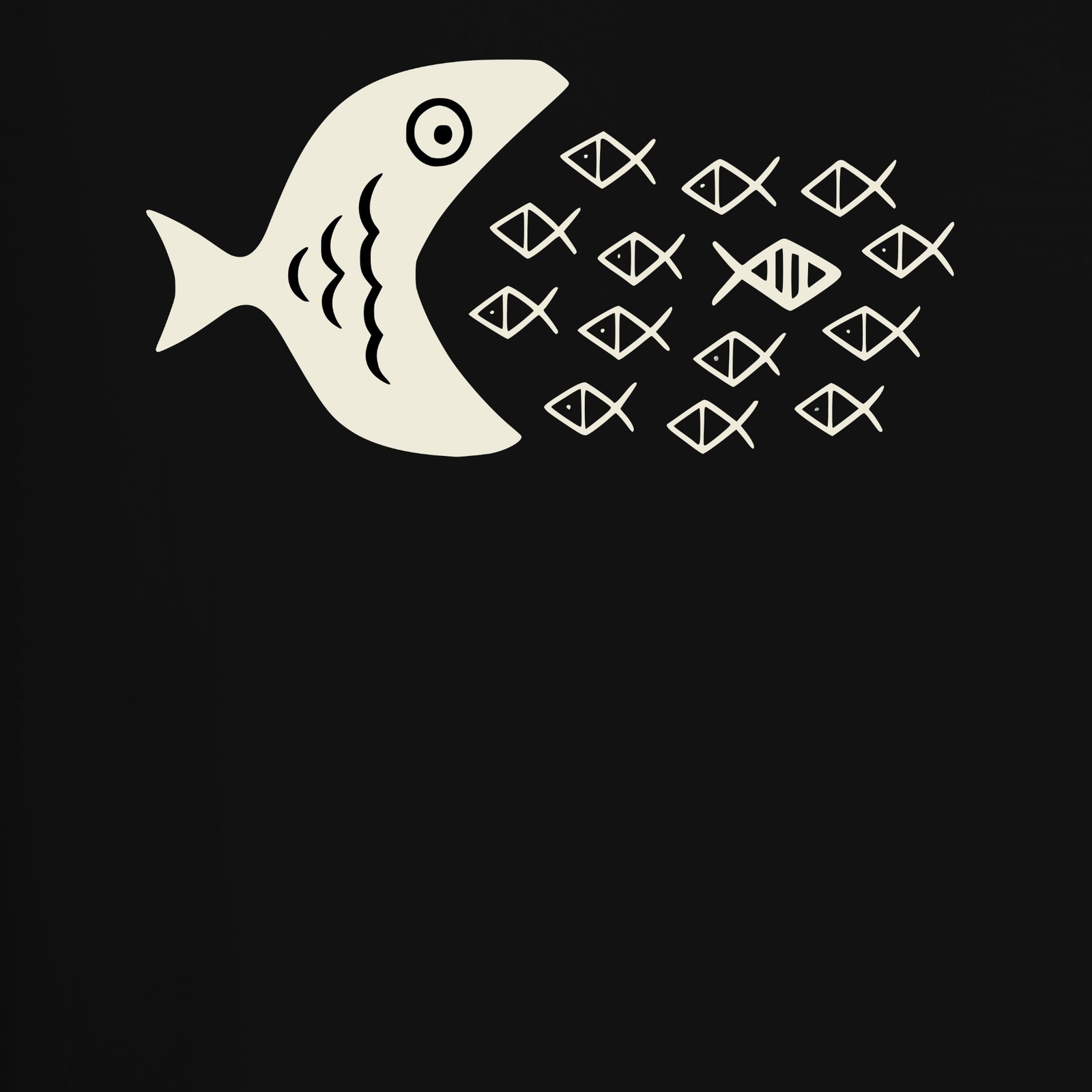Big Fish Eats Small Fish School of Fish Sea Ocean Maritime Mens T-Shirt gallery