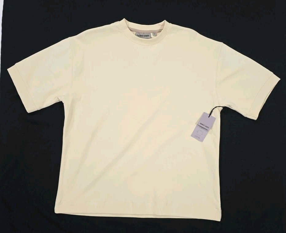Amongst Others Men' s Boxy Fit T-Shirt Pale Yellow Small NWT gallery