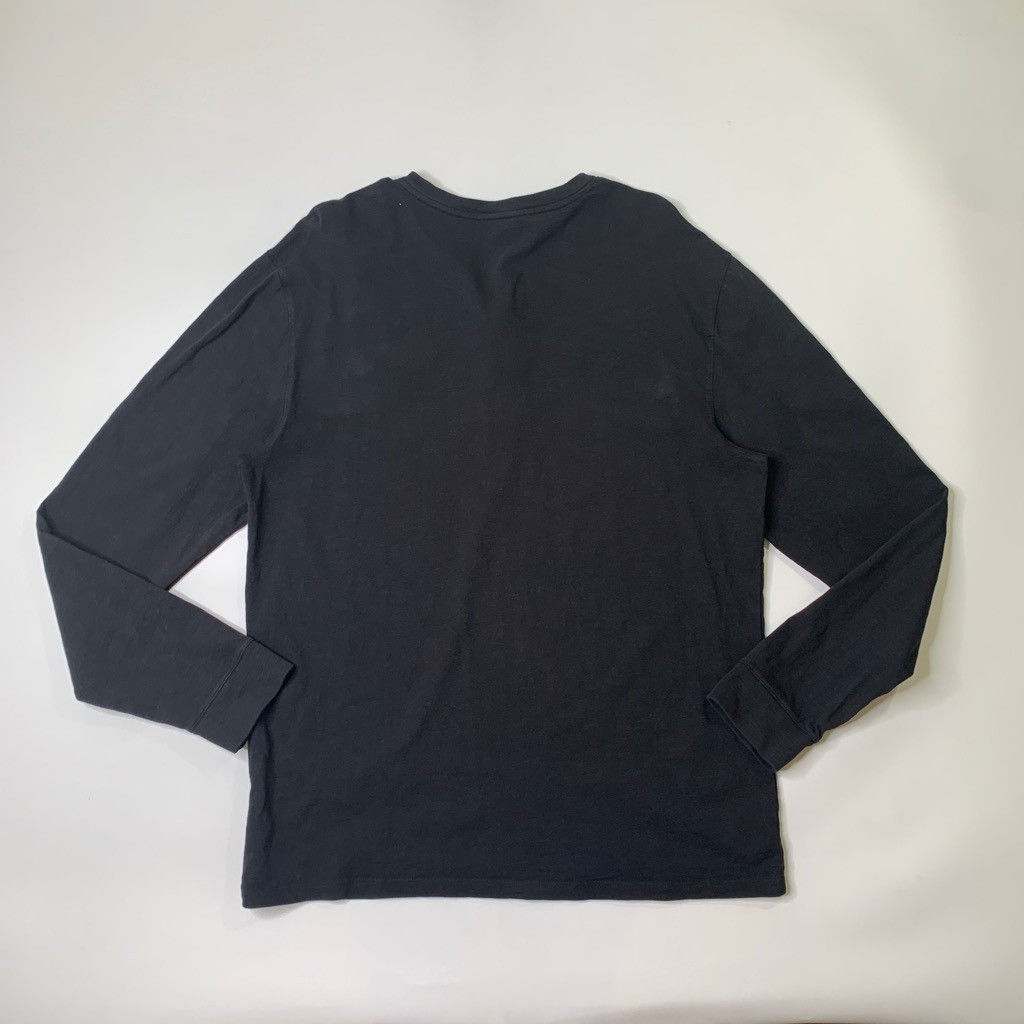 Vince Shirt Mens L Large Black Cotton Long Sleeve Henley Lightweight Casual Tee gallery