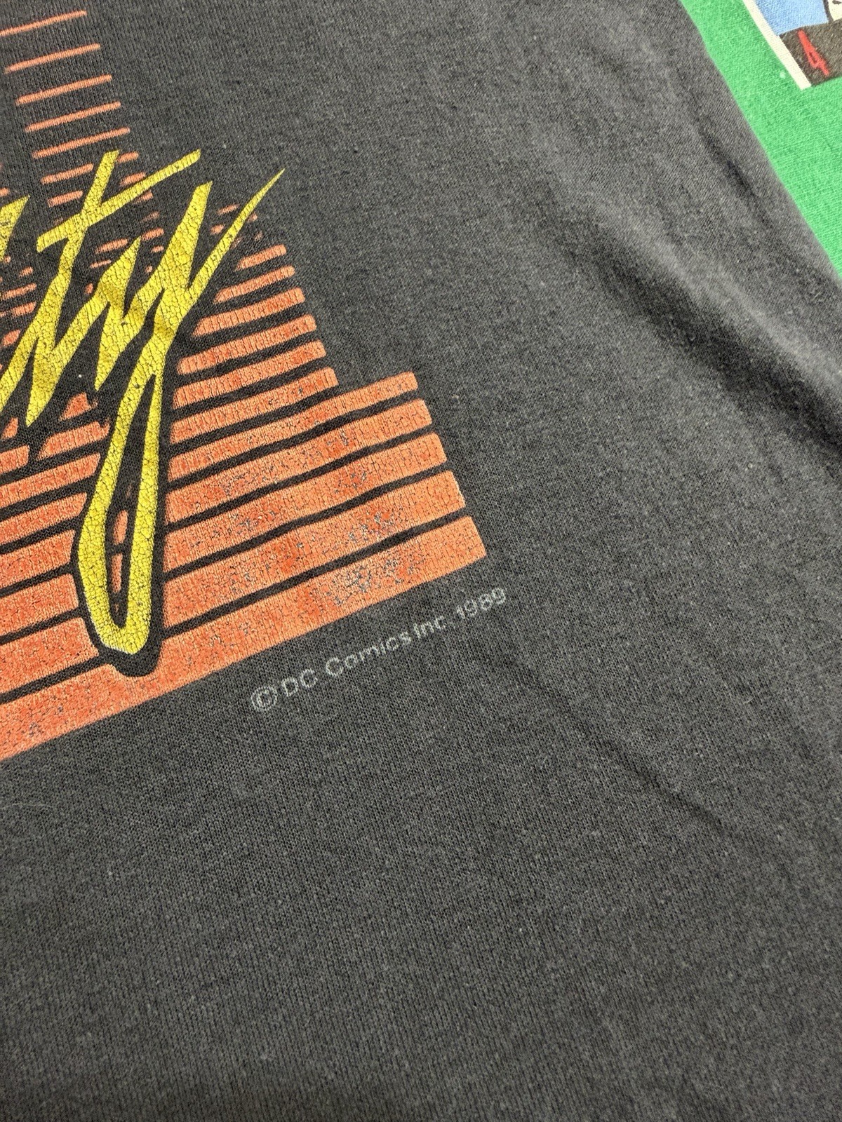 Vtg 80s Batman New York City Graphic Print Black Men's L Crew T-Shirt gallery
