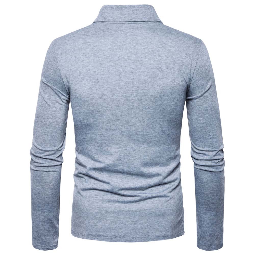 Mens Long Sleeve Shirt Casual Muscle Fit Turn-down Collar Tops T-shirt Blouse gallery