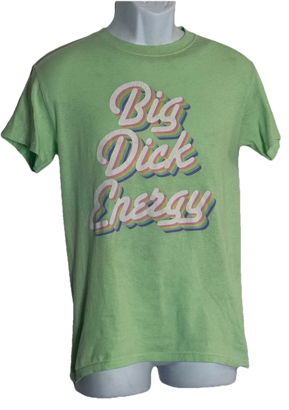 Spencer’s Big Dick Energy Funny Graphic T Shirt Green Rainbow Adult S gallery