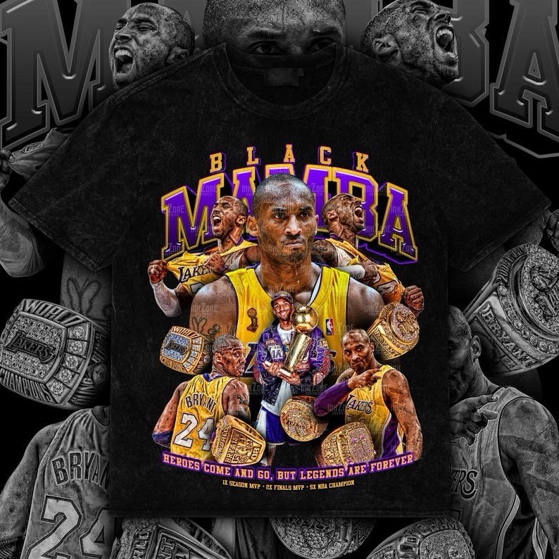 Kobe Bryant x  Graphic Men’s T-shirt Unisex Black Tee