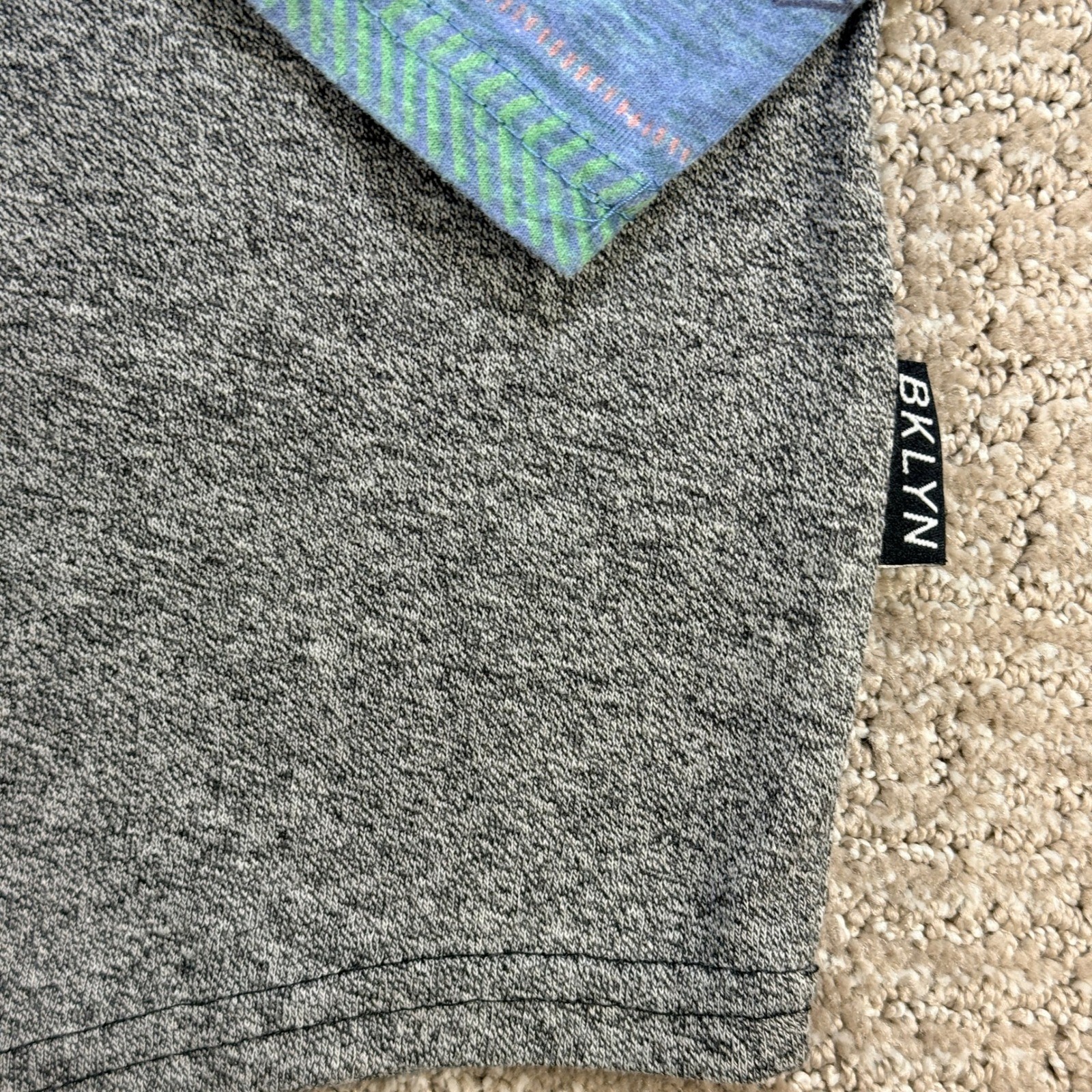 Brooklyn Cloth Mens Raglan Shirt Tribal Pattern Sleeve XL Gray Cotton Blend gallery