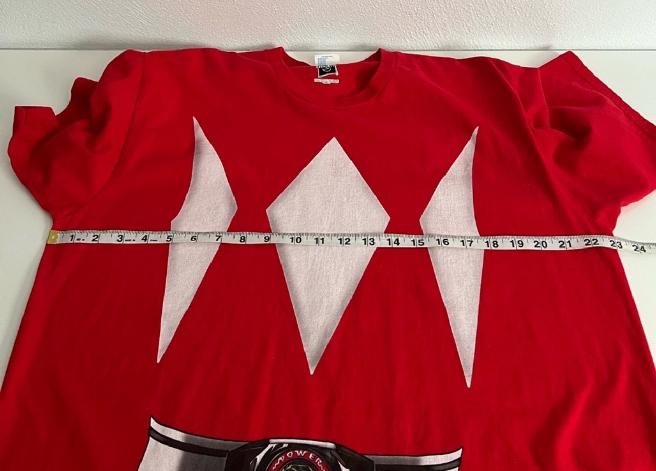 Hasbro Port & Company Cosplay Red Power Ranger Short Sleeve T-Shirt Size XL gallery