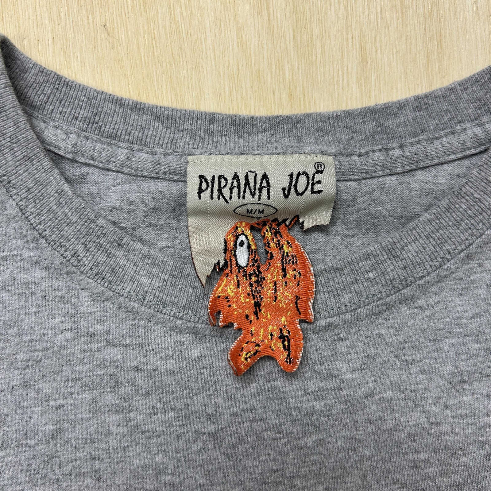 Pirana Joe Shirt Mens Medium Gray Long Sleeve Cozumel Mexico Fish Tee T-Shirt gallery