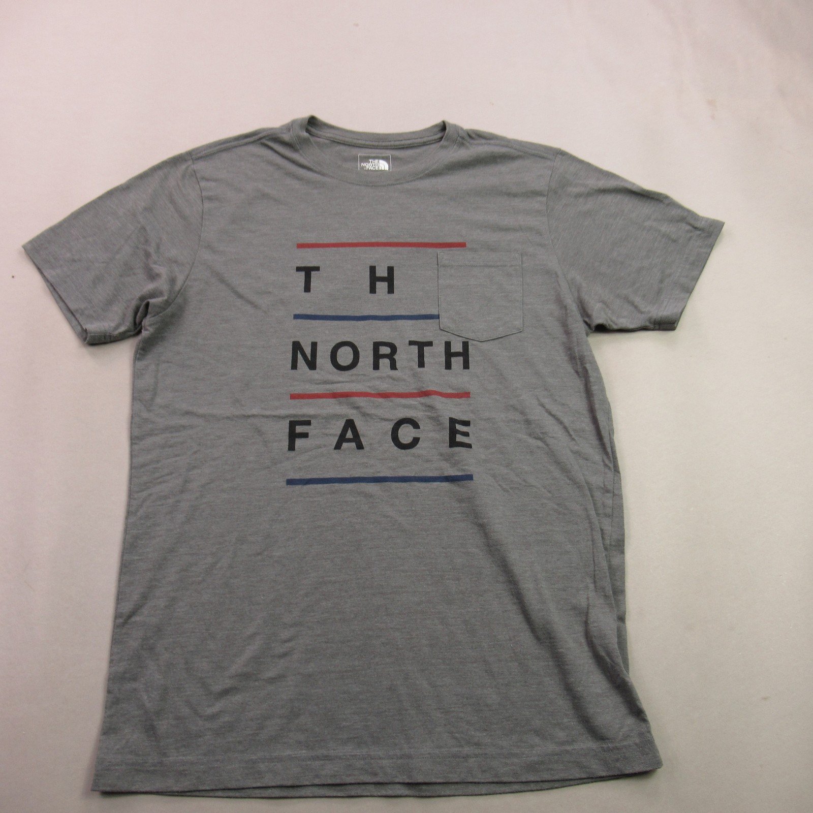 The North Face Men's Gray Graphic Logo Slim Fit Short Sleeve Pocket T-Shirt Size gallery